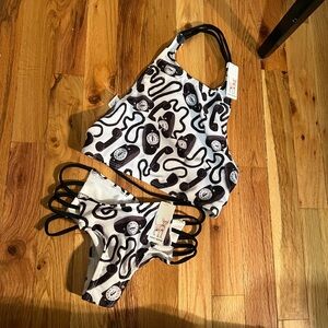 Velvet Sphynx Retro Telephone Print Bikini Set | NWT